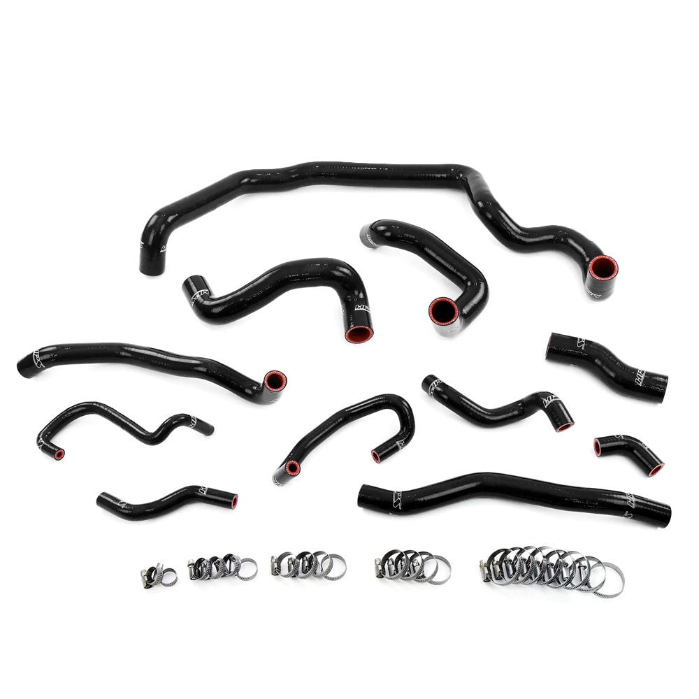 HPS Performance 57-1995-BLK Silicone Radiator, Heater, Water Pump, And Expansion Tank Hose Kit For 07-12 Cooper 1.6T N14 Manual Trans