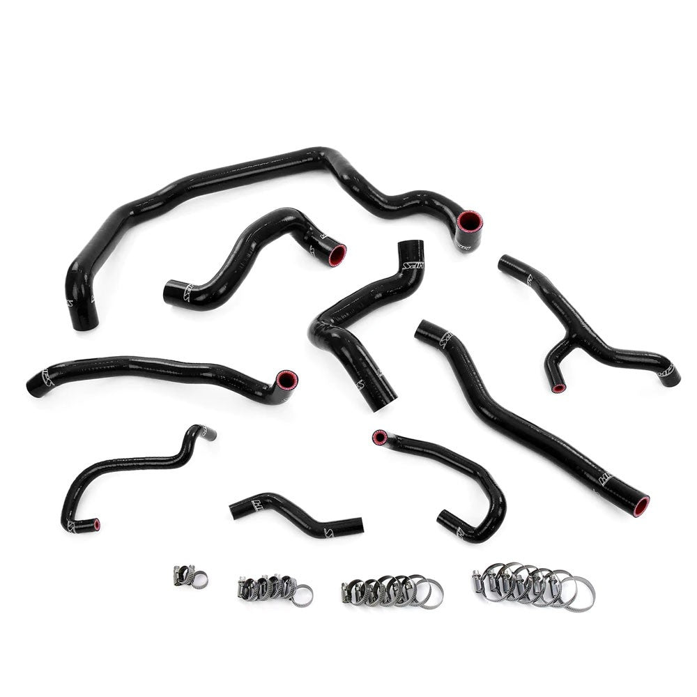 HPS Performance 57-1997-BLK Silicone Radiator, Heater, Water Pump, And Expansion Tank Hose Kit For 11-15 Cooper 1.6T N18 Manual Trans