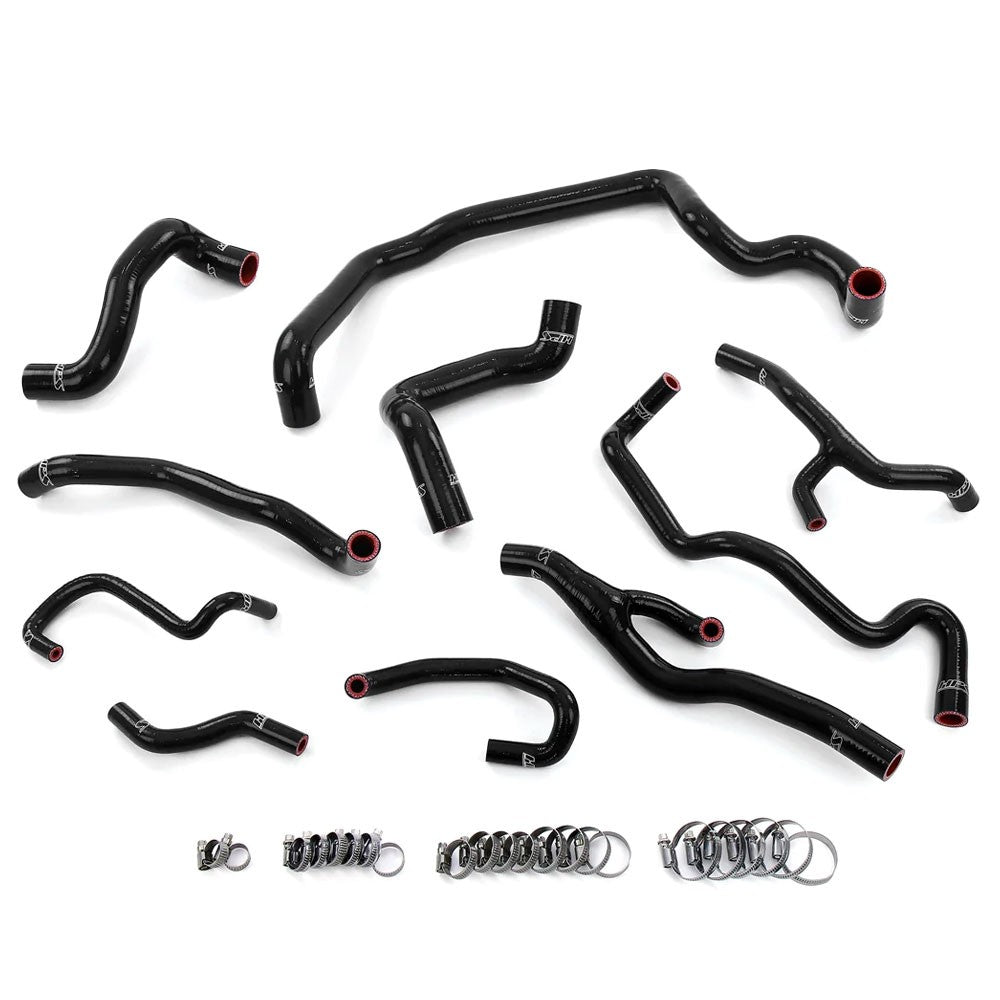 HPS Performance 57-1998-BLK Silicone Radiator/Heater/Water Pump/And Expansion Tank Coolant Hose Kit For 11-15 Cooper 1.6T N18 AT