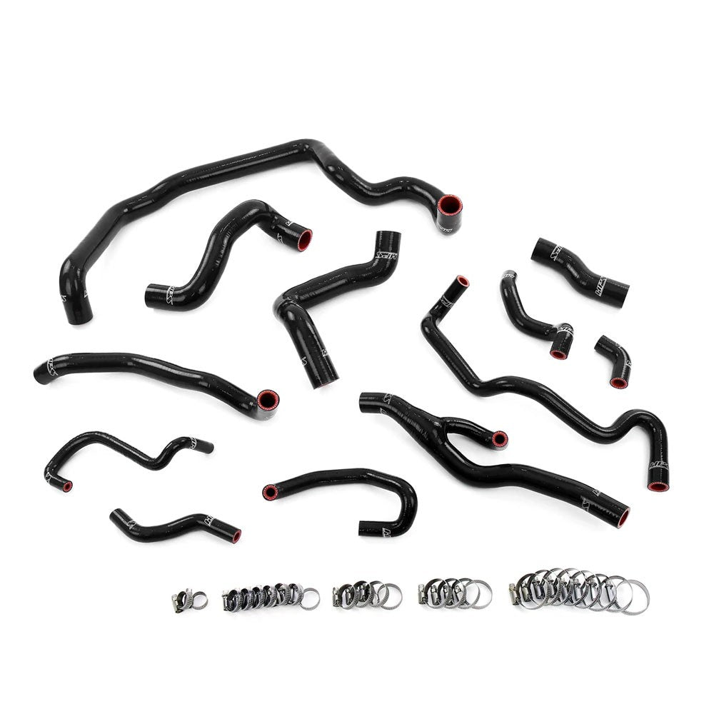 HPS Performance 57-2000-BLK Silicone Radiator, Heater, Water Pump, And Expansion Tank Coolant Hose Kit For 07-10 Cooper 1.6L Turbo N14 AT