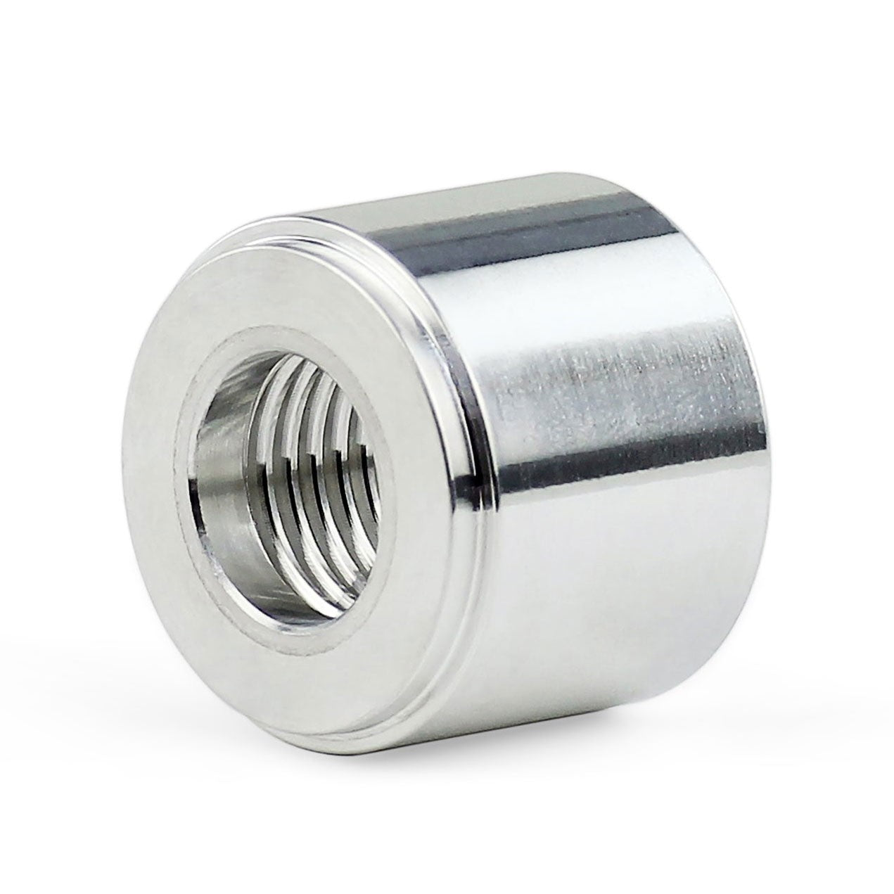 HPS Female NPT Weld On Bung Flange Fitting, 3/8" NPT, Silver Aluminum