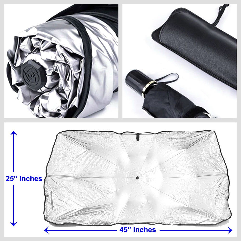 BFC Car Windshield Window UV Sun Shade Protect Heat Cover Umbrella+Carry Bag