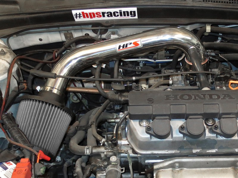 HPS Performance Polish Shortram Air Intake for 2001-2005 Honda Civic DX EX LX VI 1.7L-Air Intake Systems-BuildFastCar-827-104P-1