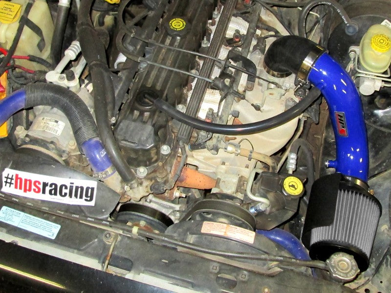HPS Blue Shortram Air Intake+Heatshield+Filter For 91-01 Jeep Cherokee 4.0L I6-Air Intake Systems-BuildFastCar-827-301BL