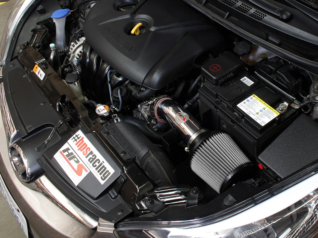 HPS Performance Polish Shortram Air Intake for 2011-2016 Hyundai Elantra 1.8L-Air Intake Systems-BuildFastCar-827-538P