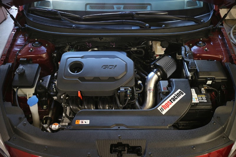 HPS Black Shortram Air Intake+Heatshield+Filter For 15-18 Hyundai Sonata 2.4L-Air Intake Systems-BuildFastCar-827-549WB-1