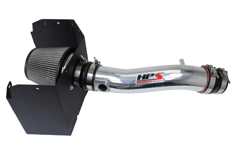 HPS Polish Shortram Air Intake+Heatshield with Filter For 16-19 Toyota Tacoma-Air Intake Systems-BuildFastCar-827-595P