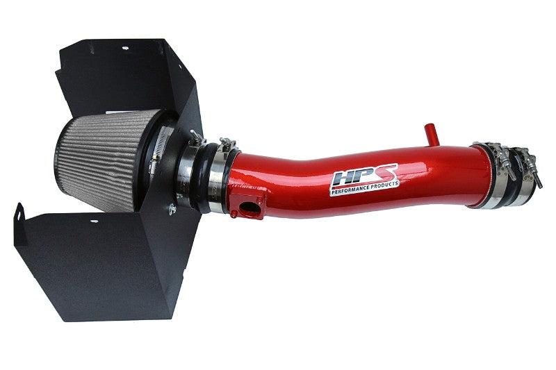 HPS Red Shortram Air Intake+Heatshield with Filter For 16-19 Toyota Tacoma-Air Intake Systems-BuildFastCar-827-595R