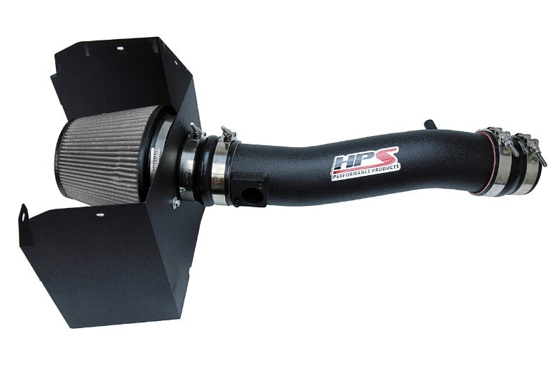 HPS Black Shortram Air Intake+Heatshield with Filter For 16-19 Toyota Tacoma-Air Intake Systems-BuildFastCar-827-595WB
