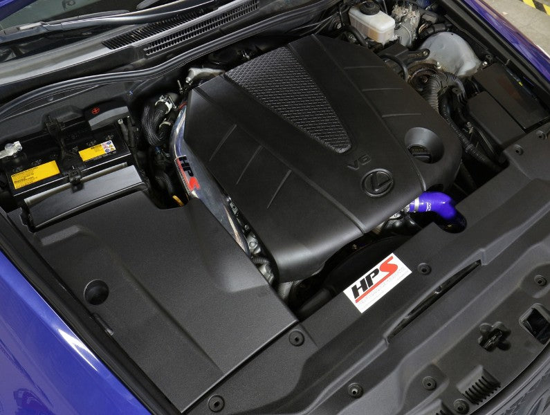 HPS Polish Shortram Air Intake+Heatshield with Filter For 06-13 Lexus IS350-Air Intake Systems-BuildFastCar-827-597P-1