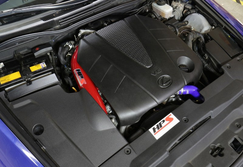 HPS Red Shortram Air Intake+Heatshield with Filter For 06-13 Lexus IS350 3.5L V6-Air Intake Systems-BuildFastCar-827-597R-1