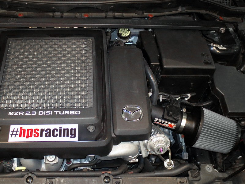 HPS Black Shortram Air Intake with Filter For 07-13 Mazda Mazdaspeed 3 2.3L-Air Intake Systems-BuildFastCar-827-601WB