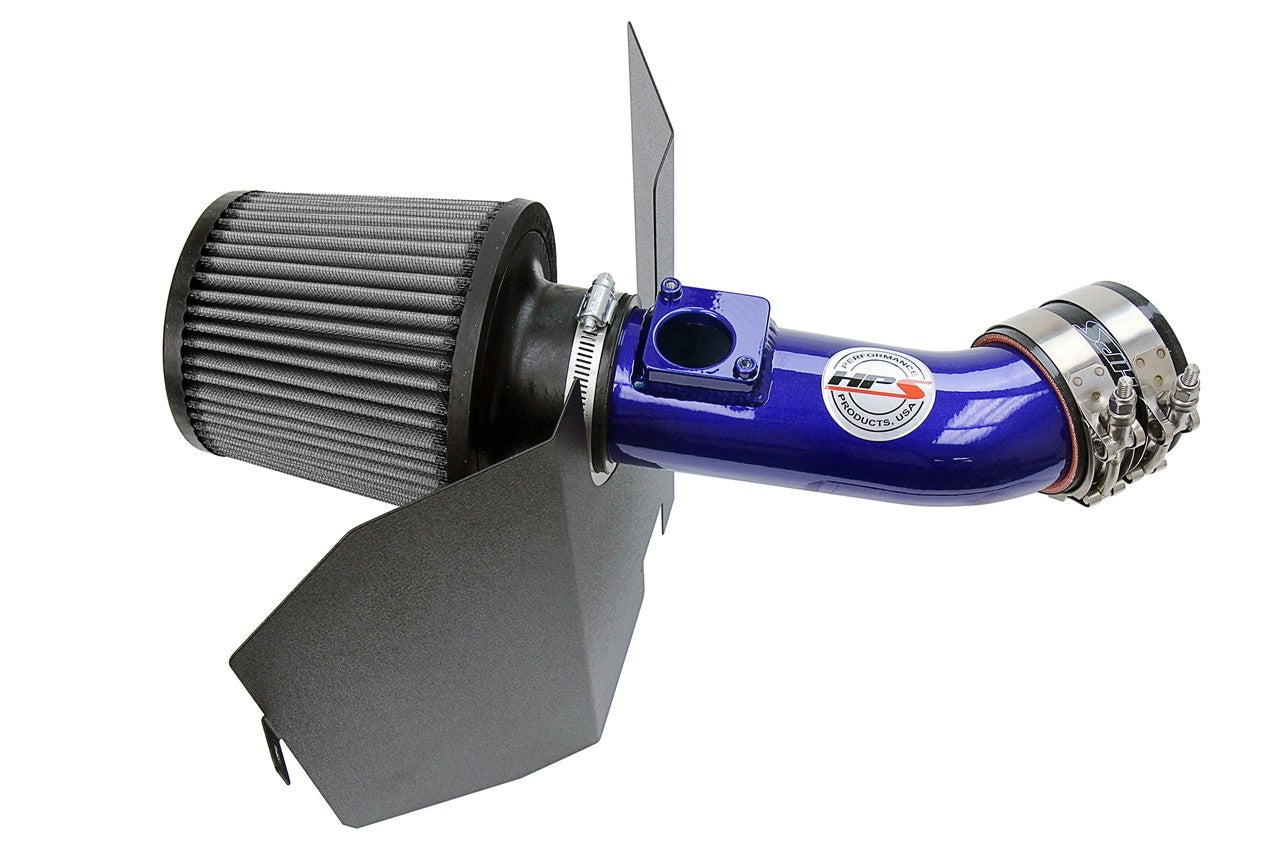 HPS Performance Blue Shortram Air Intake for 2006-2007 Subaru WRX 2.5L Turbo-Air Intake Systems-BuildFastCar-827-606BL-1