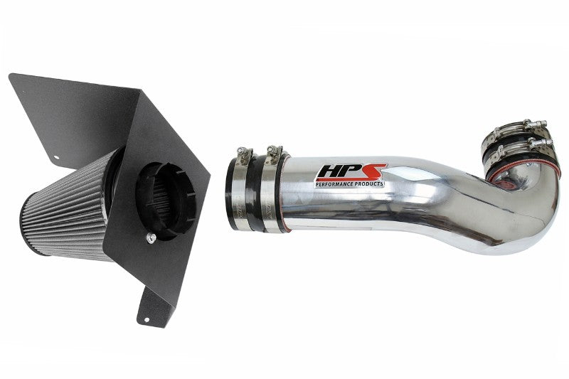 HPS Polish Shortram Air Intake+Heatshield+Filter For 07-09 Cadillac Escalade-Air Intake Systems-BuildFastCar-827-622P-1