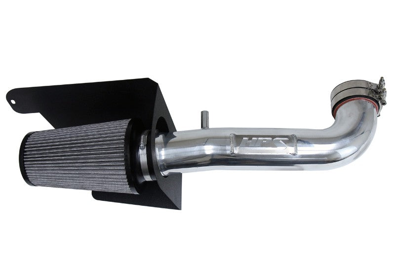 HPS Polish Shortram Air Intake+Heatshield with Filter For 12-18 Jeep Wrangler JK-Air Intake Systems-BuildFastCar-827-664P