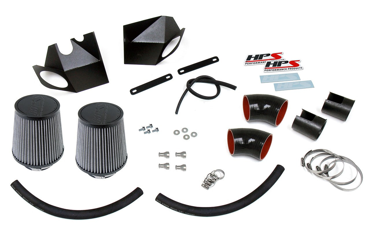 HPS Black Shortram Air Intake Heat Shield Kit For Infiniti 11-13 M56 14-19 Q70 5.6L V8 Y51