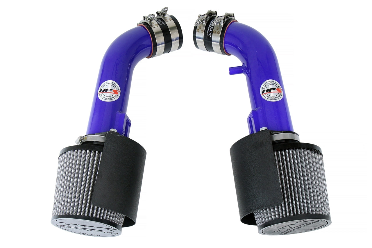 HPS Blue Shortram Air Intake Kit w/Heat Shield For 08-13 Infiniti G37/09-22 Nissan 370Z 3.7L V6 Z34