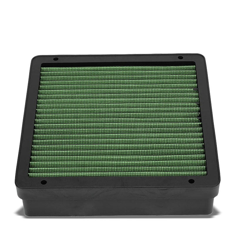 Green High Flow Direct Replacement Drop-In Panel Air Filter For 02-07 Lancer-Performance-BuildFastCar