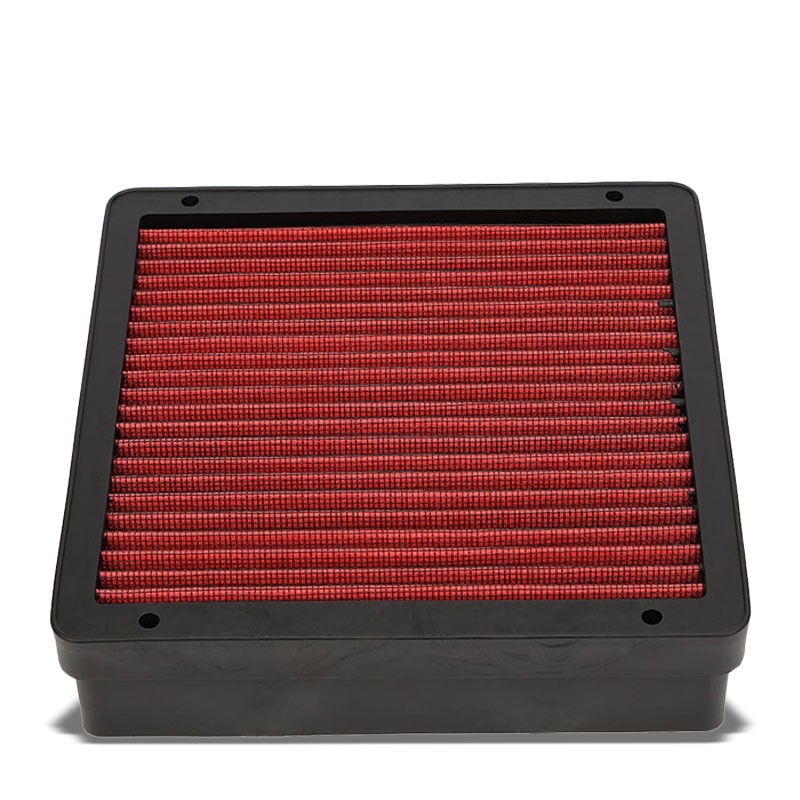 Red High Flow Cotton Washable/Reusable Drop-In Panel Air Filter For 02-07 Lancer-Performance-BuildFastCar