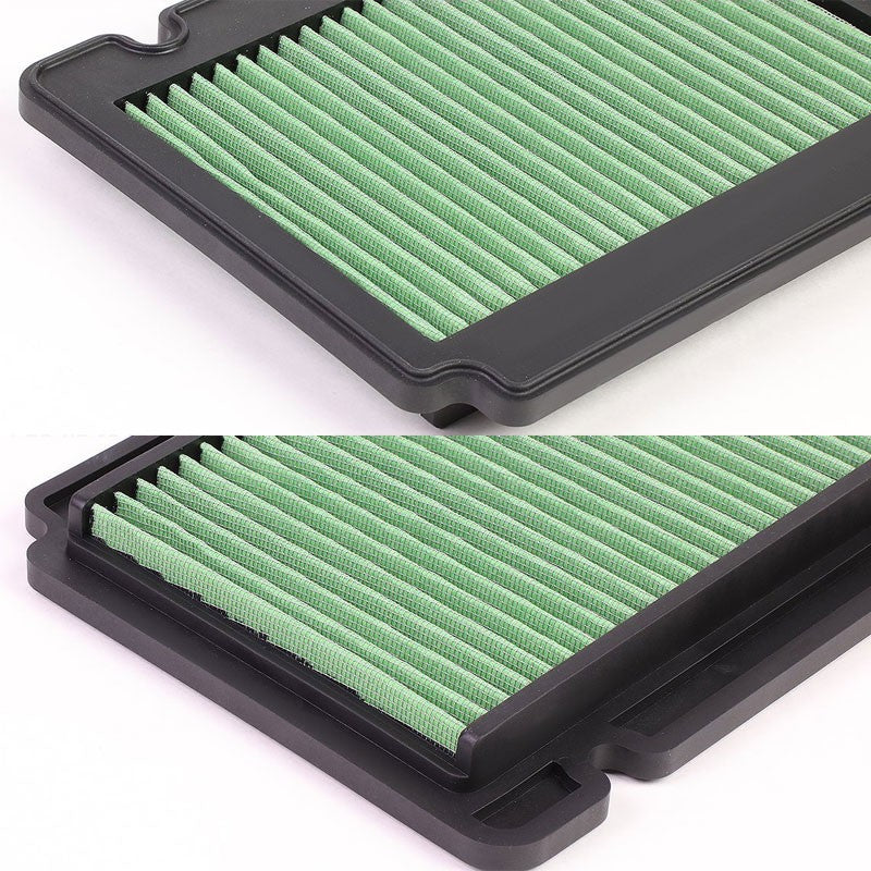 Green High Flow Performance Washable Drop-In Panel Air Filter For 04-11 Aveo-Performance-BuildFastCar