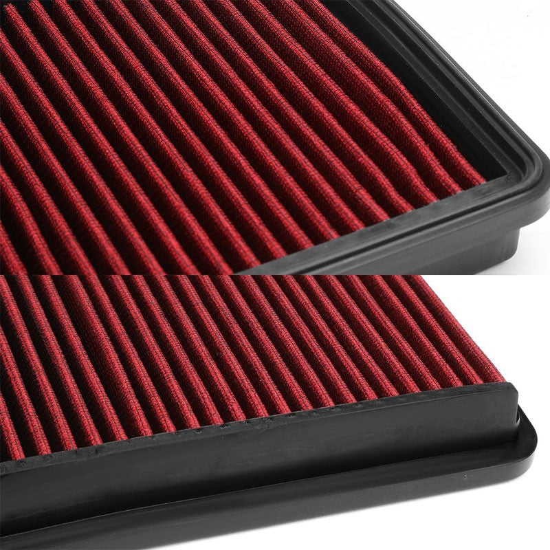 Red High Flow Cotton Washable/Reusable Drop-In Panel Air Filter For 05-09 Tucson-Performance-BuildFastCar