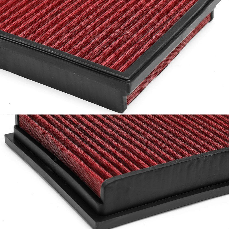 Red High Flow Washable/Reusable Drop-In Panel Air Filter For 04-11 Benz A200-Performance-BuildFastCar