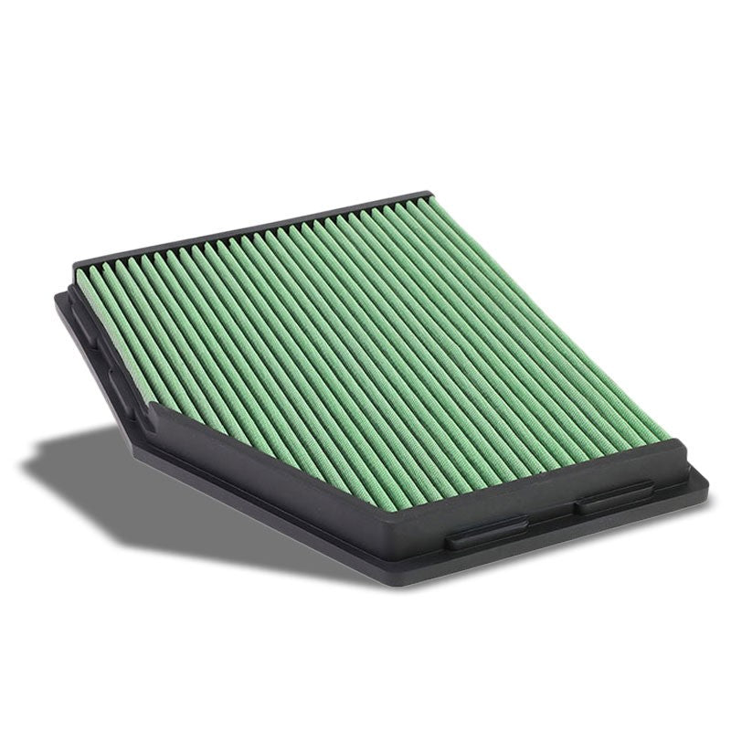 Green High Flow Cotton Airbox Drop-In Panel Air Filter For 04-07 525i 2.5L 3.0L-Performance-BuildFastCar