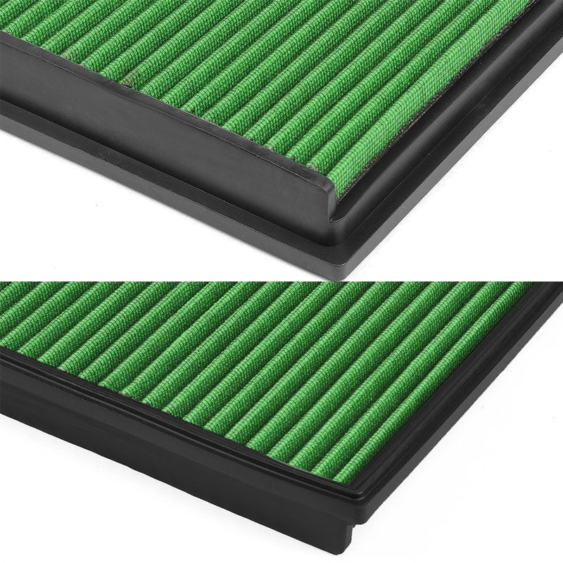 Green High Flow Cotton Gauze Drop-In Panel Air Filter For 10-11 Peugeot 307-Performance-BuildFastCar