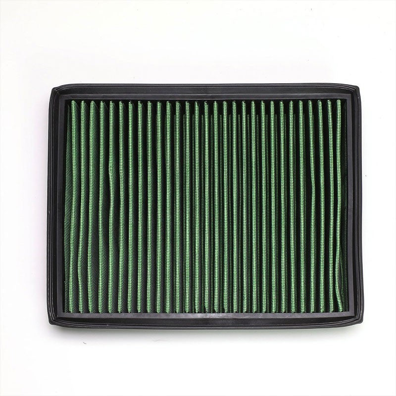 Green High Flow Washable/Reusable Drop-In Panel Air Filter For 02-09 Audi A4-Performance-BuildFastCar