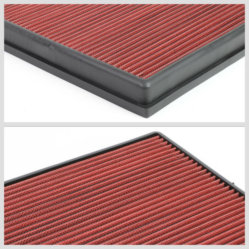 Red High Flow Washable Drop-In Panel Air Filter For 16-19 Buick Cascada 1.6L