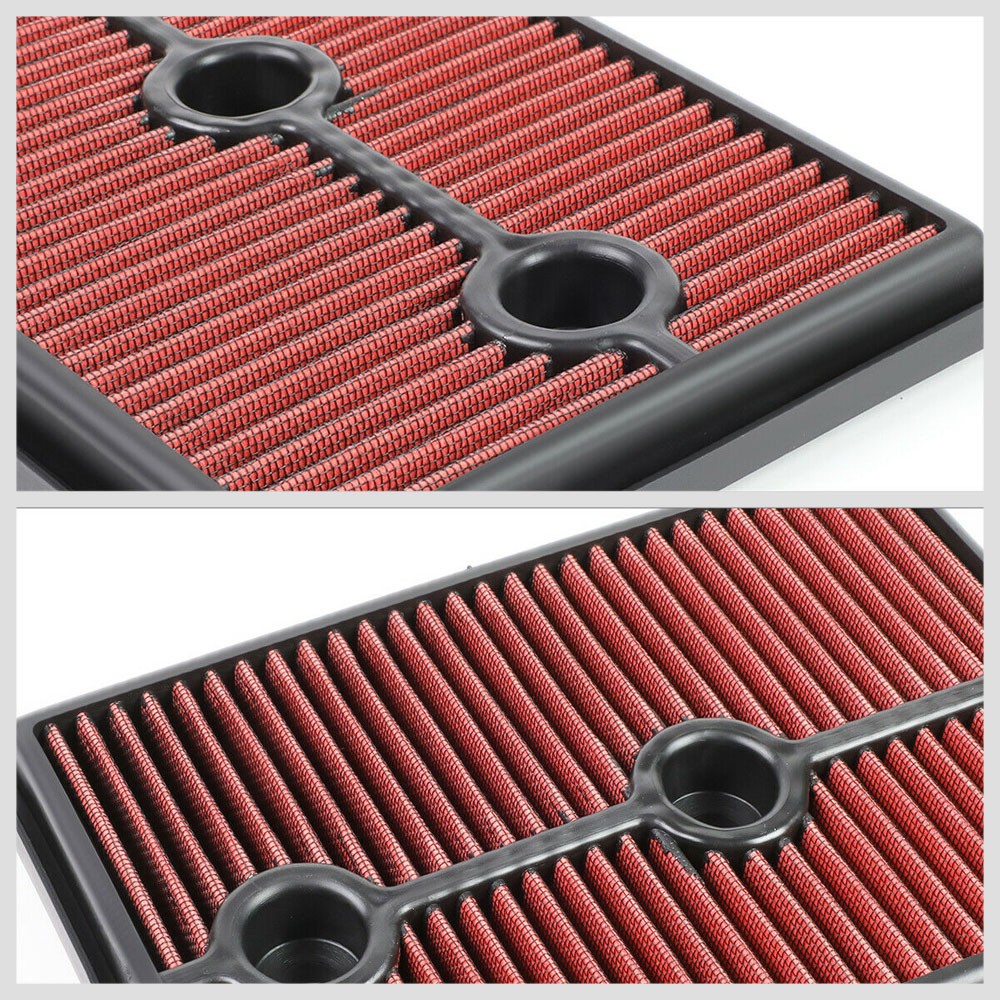 Red High Flow Washable Drop-In Panel Air Filter For 13-18 Jetta 1.4 Turbocharged