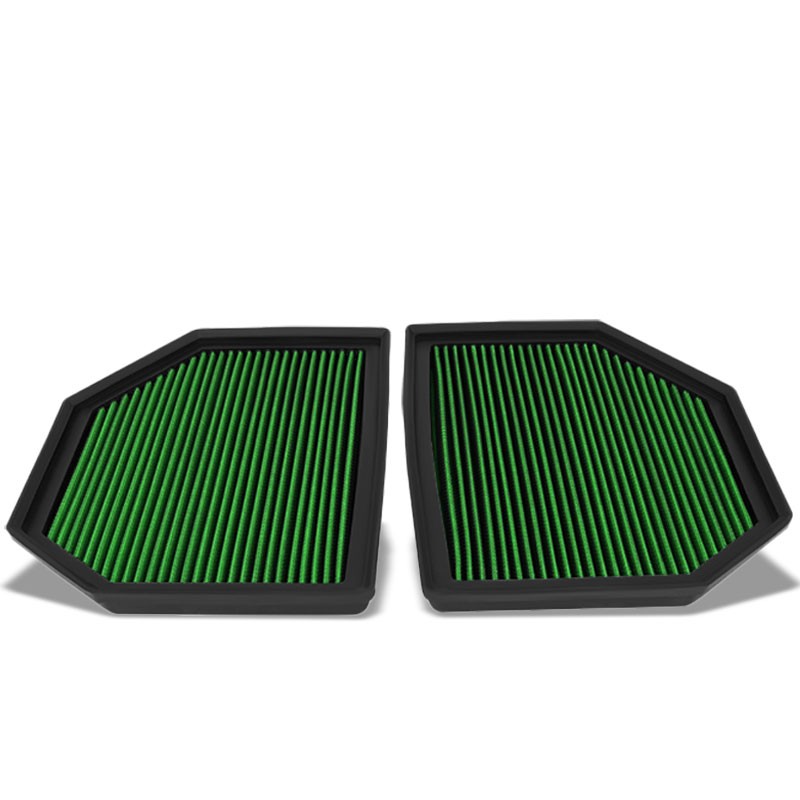 Green Cotton OE Style Dry Drop-In Panel Air Filter For 12-UP BMW M3/M4/M5/M6-Performance-BuildFastCar