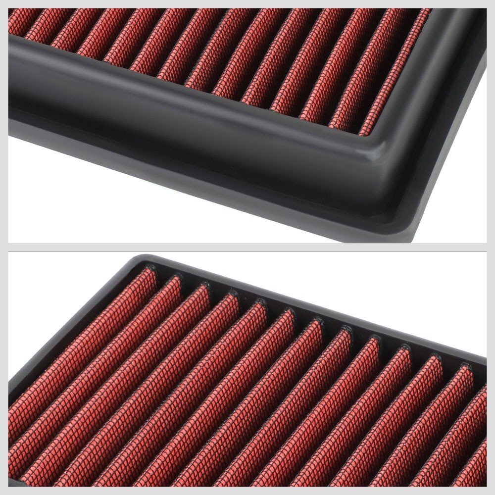 Red High Flow Washable Drop-In Panel Air Filter For 16-18 Smart Fortwo 0.9 Turbo