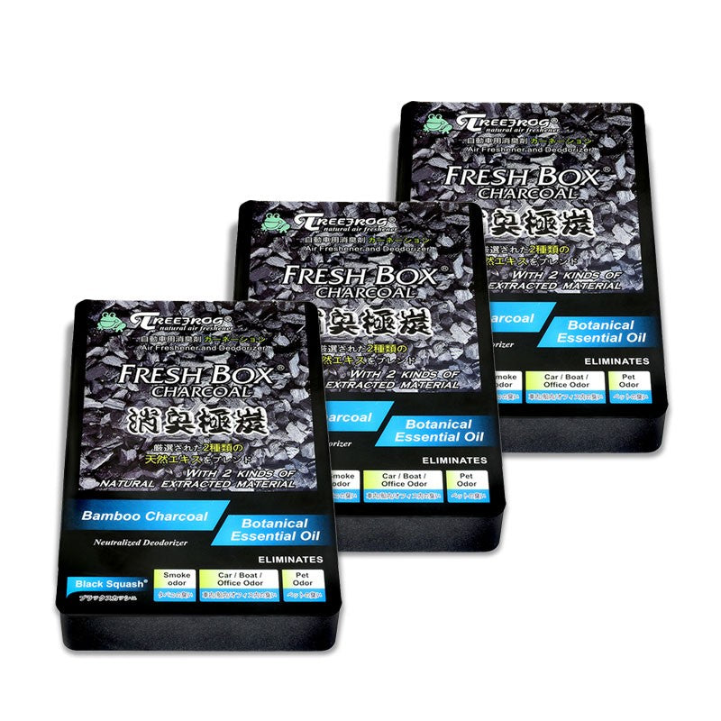 3xCharcoal Box Style Black Squash Scent Gel 200g Indoor/Home Air Freshener-Accessories-BuildFastCar
