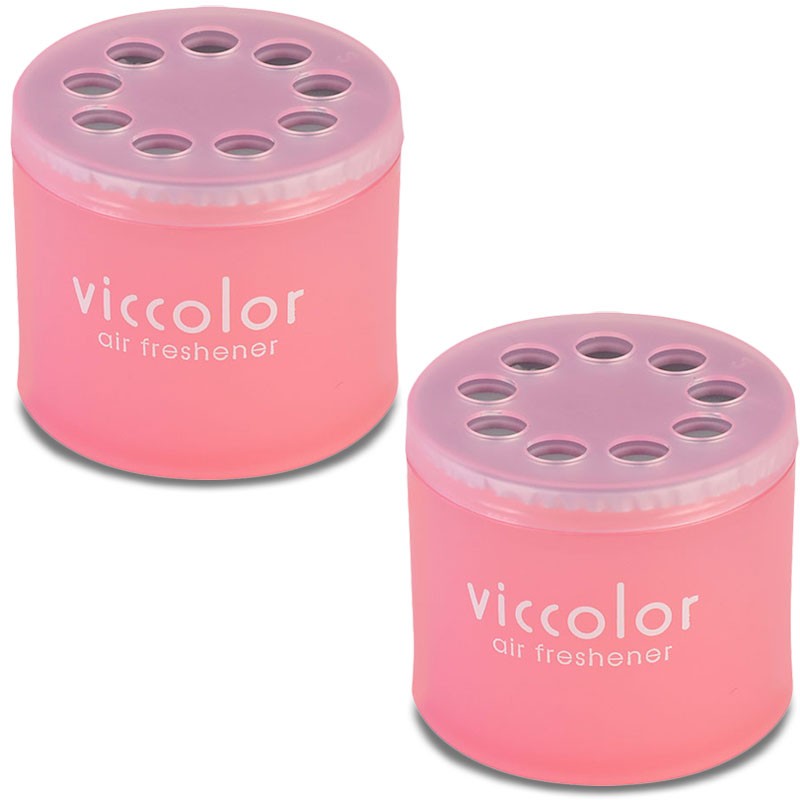 2x Viccolor Gel Based 85g Can/Peach & Kiss Scent Air Freshener Restroom-Miscellaneous-BuildFastCar