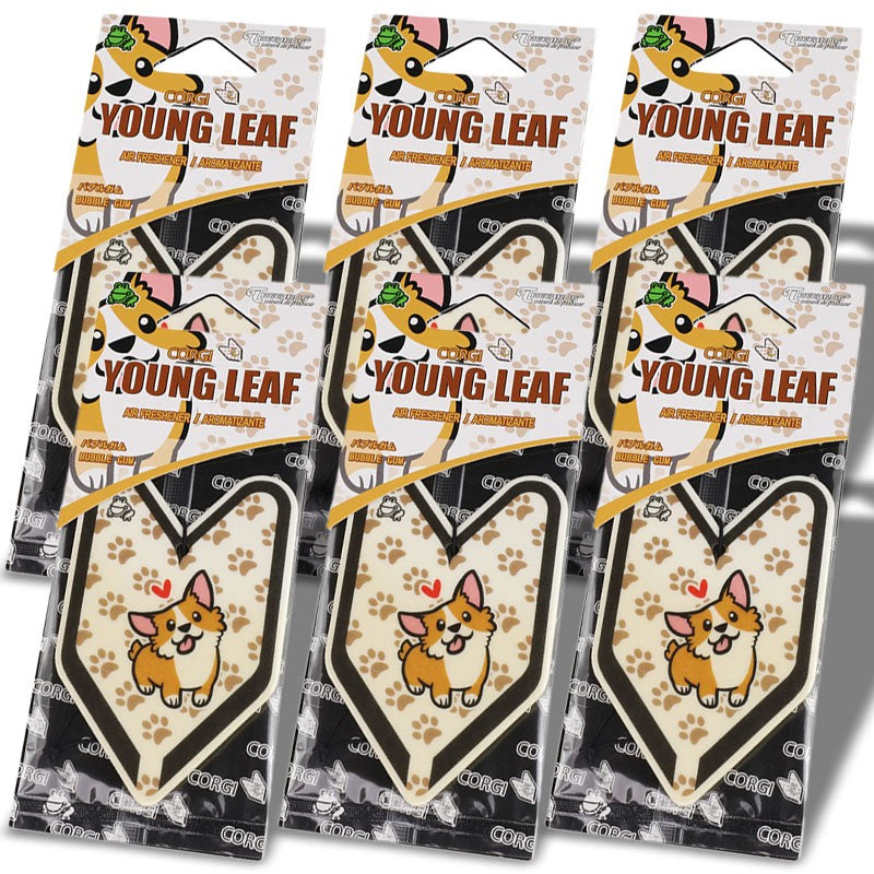 6x Tree Frog Young Leaf Paper Corgi/Bubble Gum Scent Air Freshener Auto Car-Miscellaneous-BuildFastCar