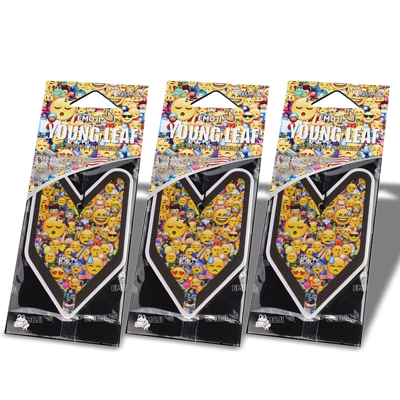 3x Tree Frog Young Leaf Paper Emoji/Black Squash Scent Air Freshener RV SUV Car-Miscellaneous-BuildFastCar