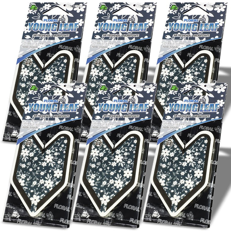 6x Tree Frog Young Leaf Paper Floral/Fresh Squash Scent Air Freshener Car VAN-Miscellaneous-BuildFastCar