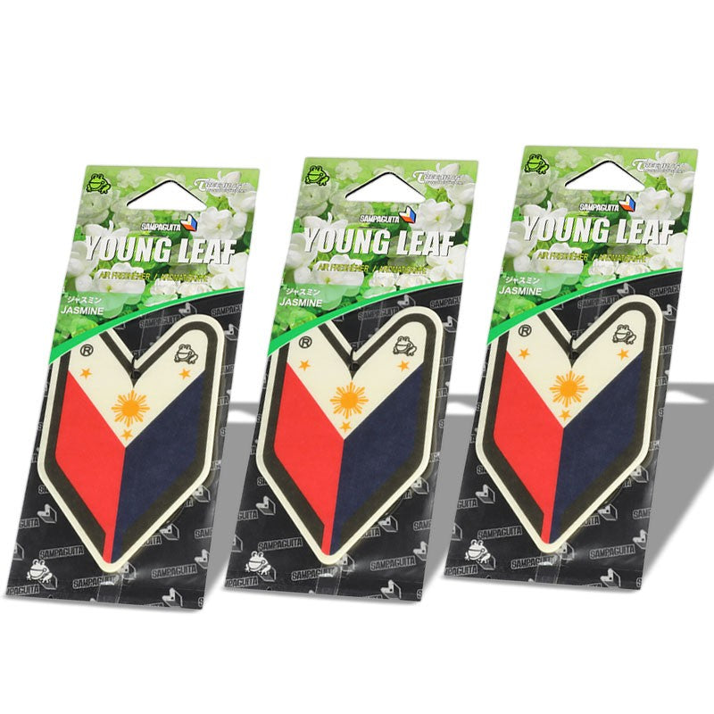 3x Tree Frog Young Leaf Paper/Sampaguita Jasmine Scent Air Freshener Auto Car-Miscellaneous-BuildFastCar