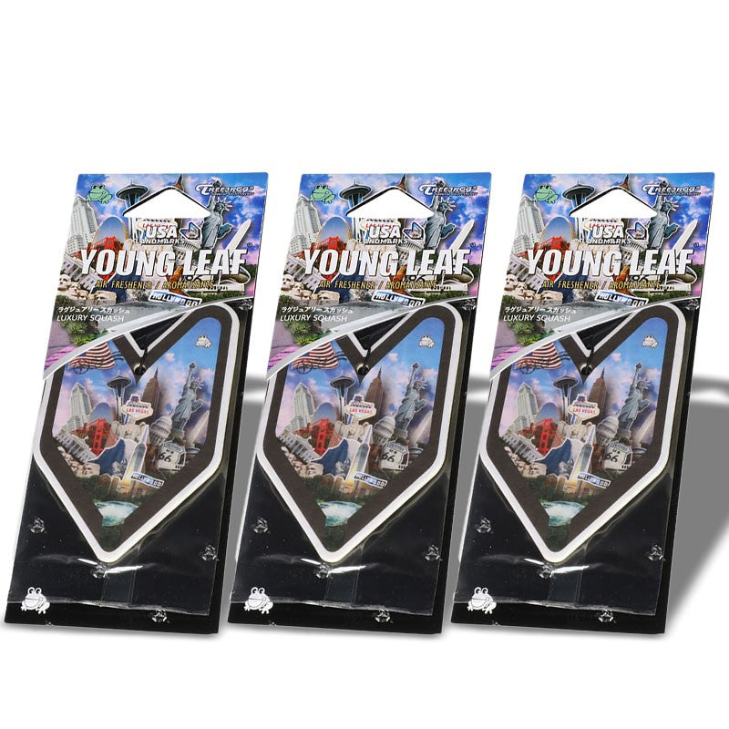 3x Tree Frog Young Leaf Paper Landmarks/Luxury Squash Scent Air Freshener Auto-Miscellaneous-BuildFastCar
