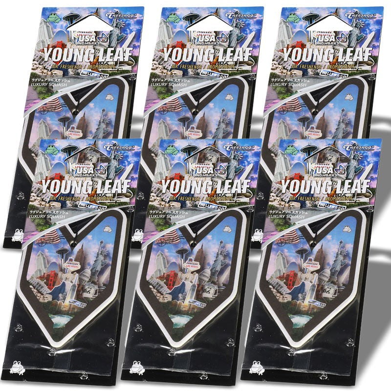 6x Tree Frog Young Leaf Paper Landmarks/Luxury Squash Scent Air Freshener Auto-Miscellaneous-BuildFastCar