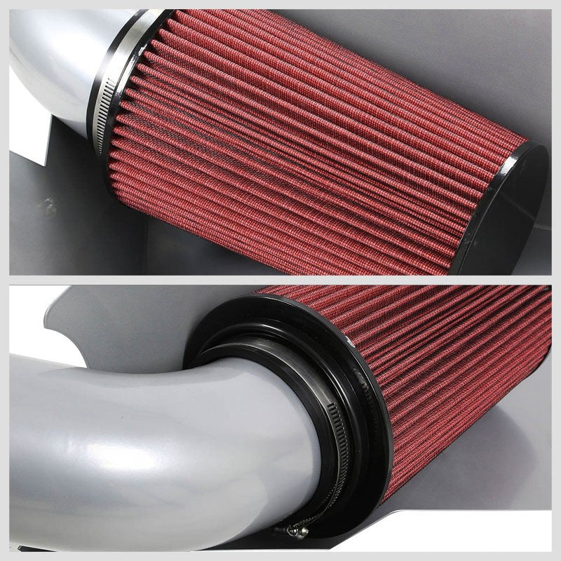 Silver Aluminum Cold Air Intake+Heat Shield For Chevy 96-00 C/K-Series Yukon-Performance-BuildFastCar