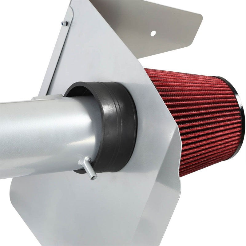 Cold Air Intake Kit Silver Pipe+Filter+Heat Shield For Chevrolet 10-12 Camaro V8-Performance-BuildFastCar