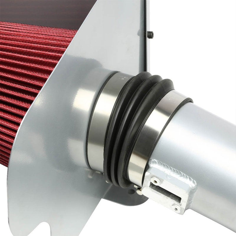 Cold Air Intake Kit Silver Pipe+Filter+Heat Shield For Ford 04-08 F-150 V8 5.4L-Performance-BuildFastCar