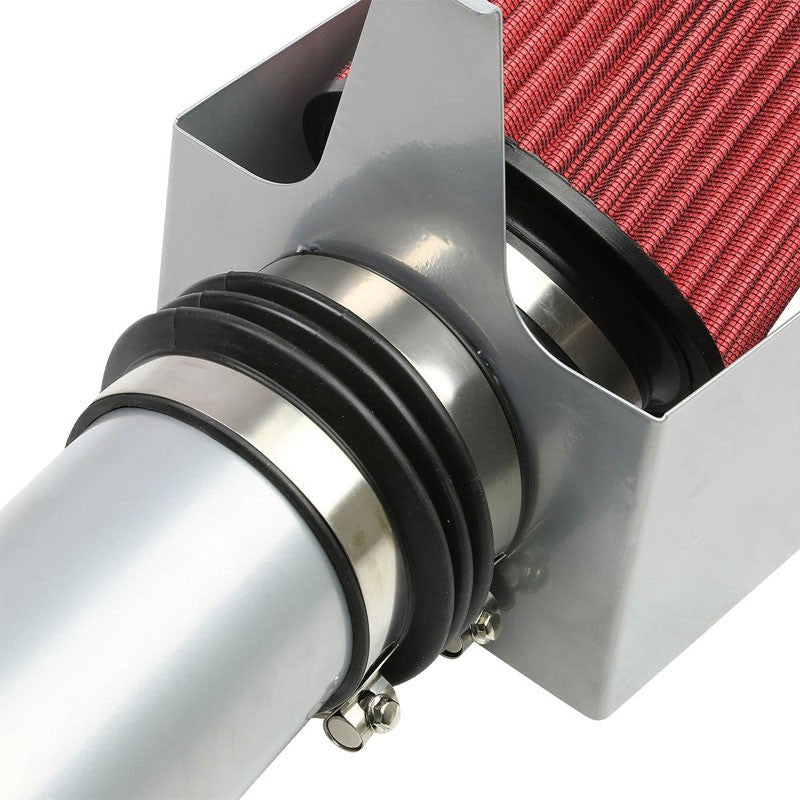 Cold Air Intake Kit Silver Pipe+Heat Shield For Ford 99-03 F250 Super Duty V8-Performance-BuildFastCar