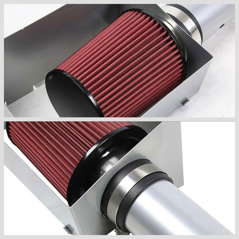 Silver Air Intake Aluminum Piping+Heat Shield For Jeep 06-10 Grand Cherokee-Performance-BuildFastCar