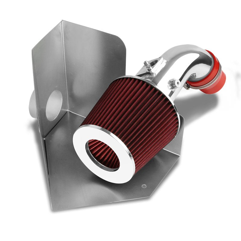 Cold Air Intake Polish Pipe/Red Filter+Heat Shield For Toyota 07-09 Camry 2.4L-Performance-BuildFastCar