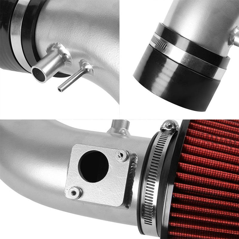 Cold Air Intake Polish Pipe/Red Filter+Heat Shield For Toyota 07-11 Camry 3.5L-Performance-BuildFastCar