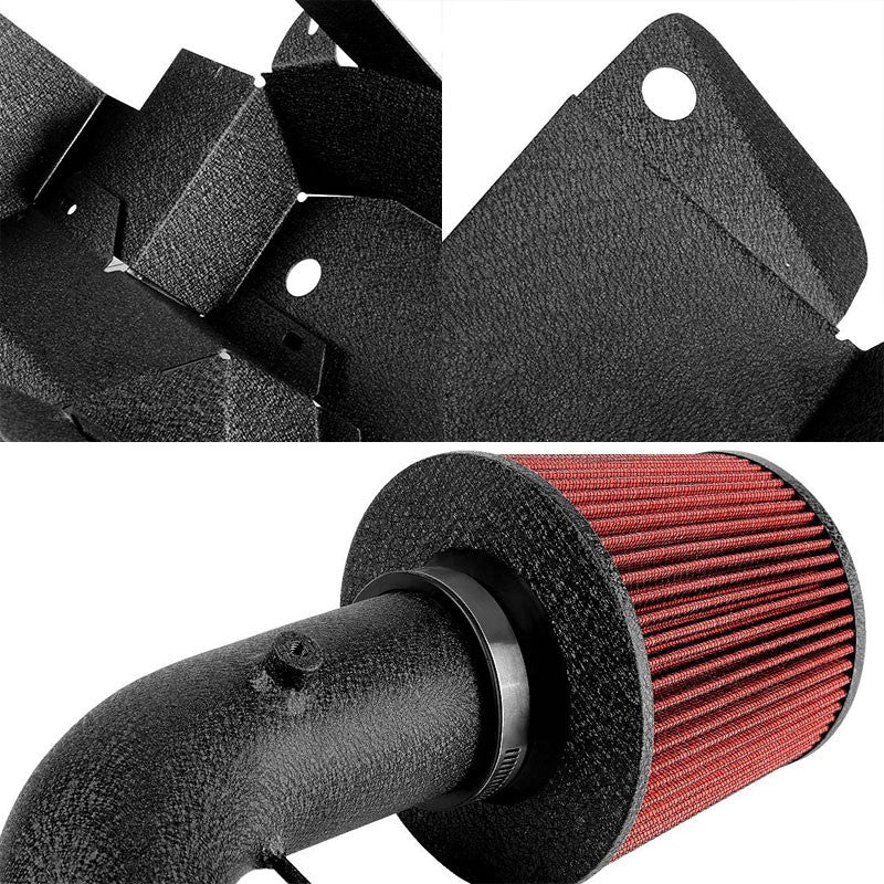 Cold Air Intake Black Pipe/Red Filter+Heat Shield For 10-14 A3/Golf/Jetta/Passat-Performance-BuildFastCar