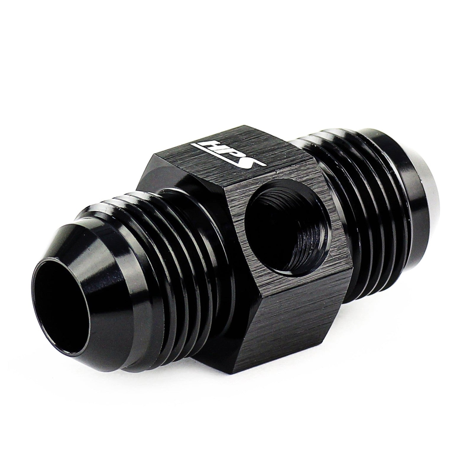 HPS AN Male to Male AN Adapter Fitting, Straight, 1/8" NPT Female Port, -10AN, Black Aluminum